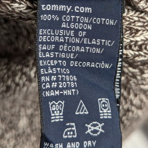 Tommy Hilfiger Sweater Large Brown Marled 1/4 Zip Made in Hong Kong Cotton Knit - Picture 3 of 5